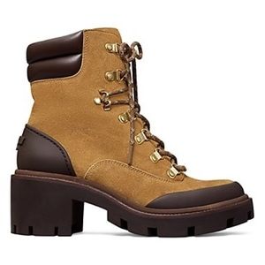 Tory Burch Suede Lug Sole Hiker Ankle Boot NWT
